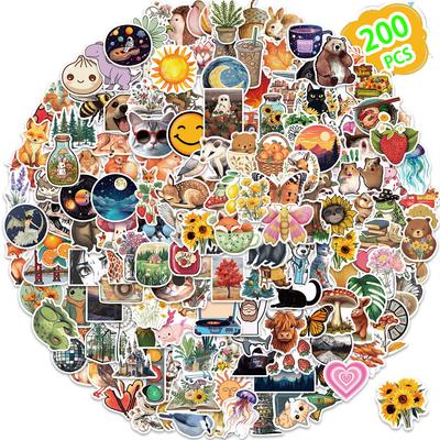 200 Popular Cartoon Children's Graffiti Stickers Suitcase Guitar Without Glue Waterproof Stickers
