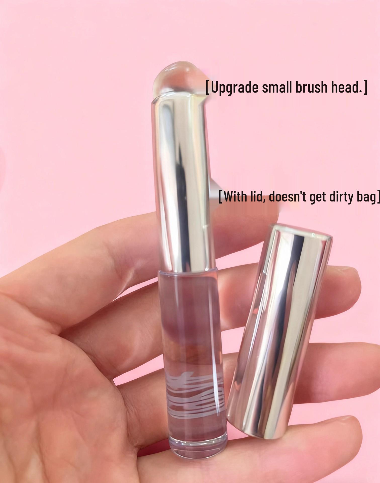 

Portable Silicone Lip and Concealer Brush with Lid - Professional Blending Round Head Makeup Tool