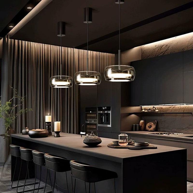 Modern Glass Pendant Light Smoke Gray Warm Light For Living Room Bedroom Bedside Dining Room Kitchen Interior Decorative Light