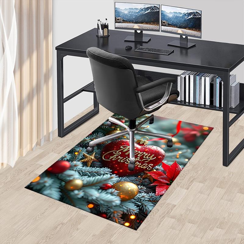 

Christmas Heart-Shaped Chair Mat - Merry Christmas Decoration for Office, Home Decor, Living Room, Bedroom, Game Room & Dormitory Carpet (Anime Cartoo 60cm by 90cm