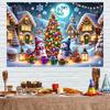 Christmas Snowman Village Background Banner - Polyester Decoration  Christmas Village Theme - Holiday Decoration