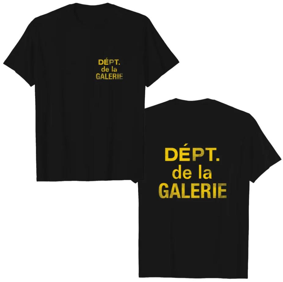 Streetwear Inspired Gold Logo Double Print Tee Unisex T-Shirt XL
