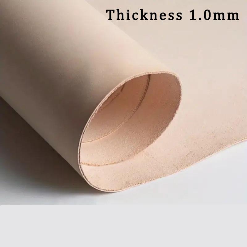 Planted tanned leather, genuine leather, top layer cowhide, tree paste leather, DIY handmade original color, dyed tanned leather 10x10cm слоновая кость