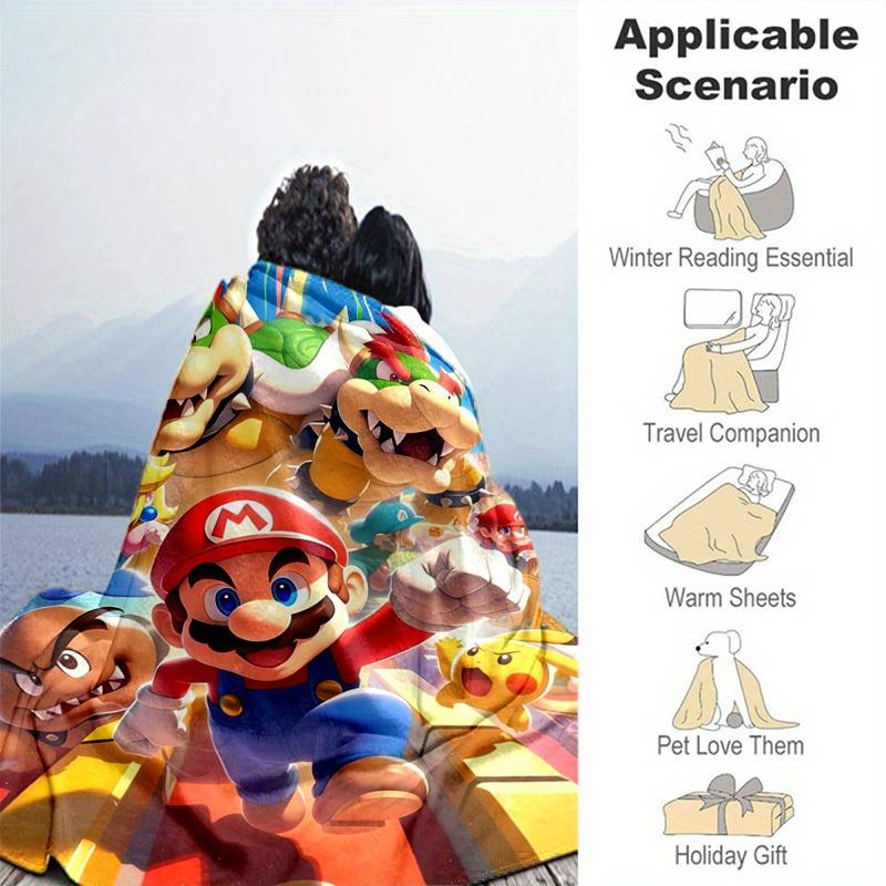 1pcSuper Mario Bros. Plush Blanket - Soft and Comfortable for All Seasons, Makes a Great Gift!B06013m
