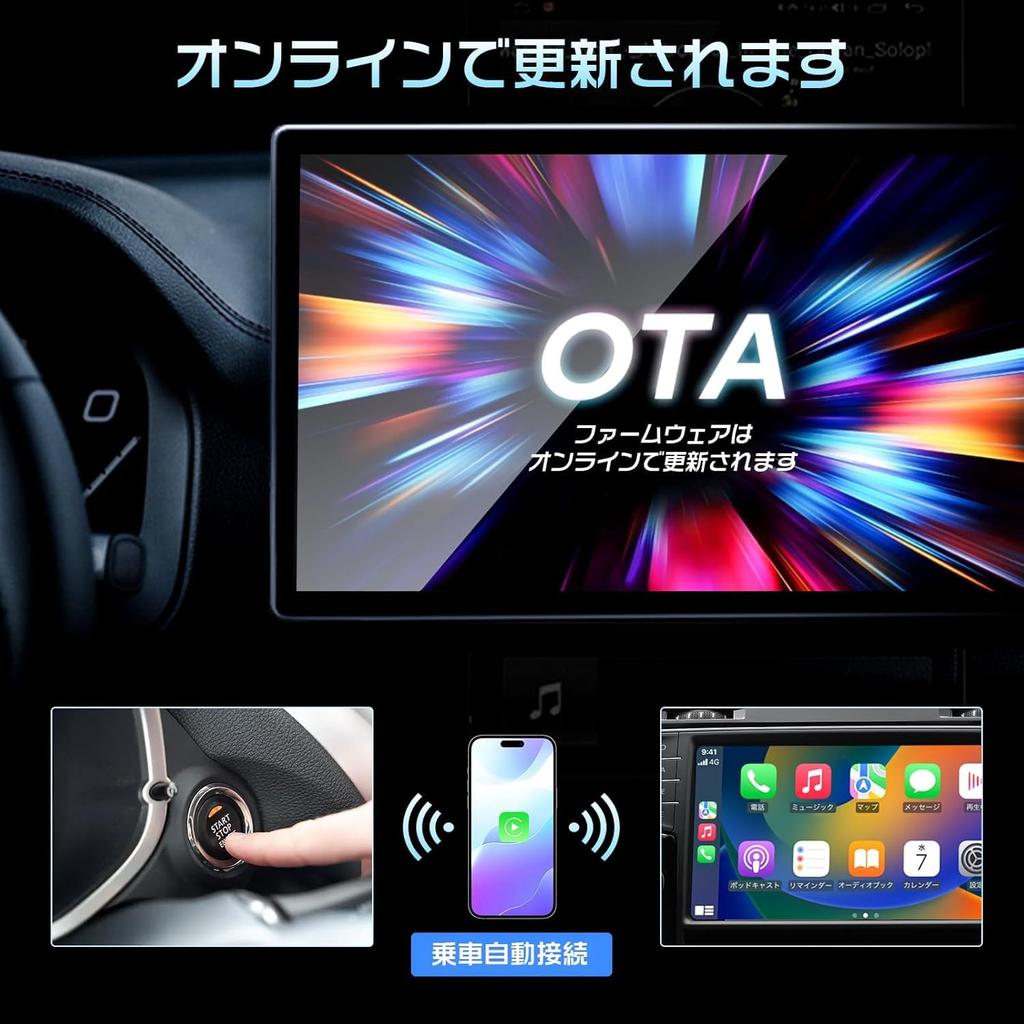 VVCAR CarPlay Wireless Adapter, 5 GHz WiFi, Navigation, Music, Siri, Calls and Messages, Online