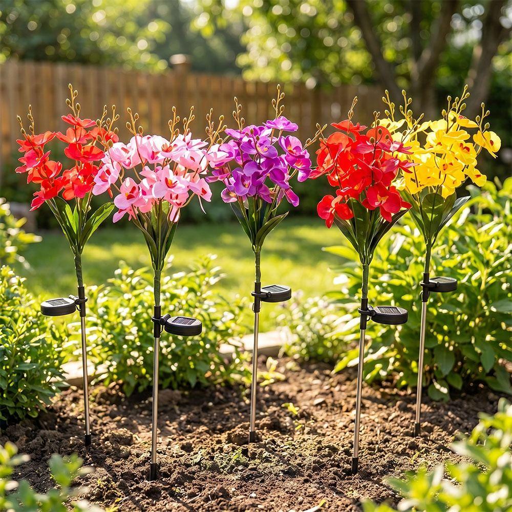 Waterproof Solar Butterfly Flower Lamp Stake Light Simulation Plant Light Patio Yard