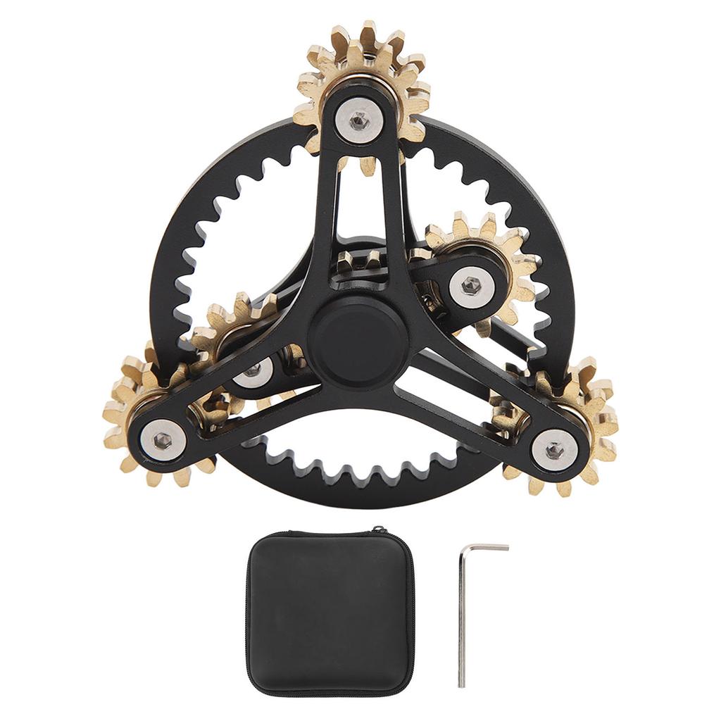 Bearing Gear Finger Toy Meditation Reduce Anxiety Break Bad Habits Bearing 3 Gear Metal Toy Black