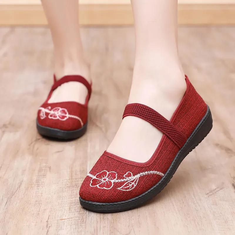 Kvinner Søt Rund Toe Høy kvalitet Lette Blomster Loafers Dame Uformelle Komfort Danse Flat Sko