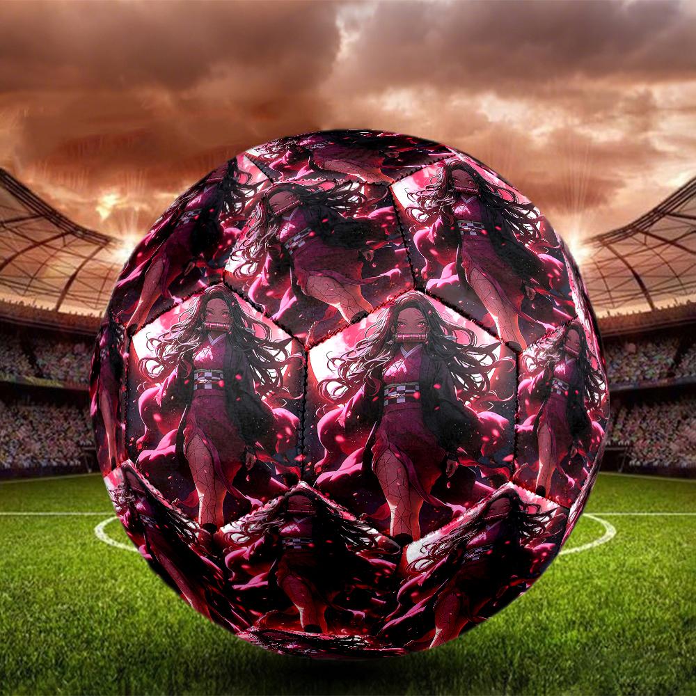 Demon Slayer Theme Size 5 Soccer Ball, Suitable for Both Indoor and Outdoor Matches, a Gift Suitable for Everyone.