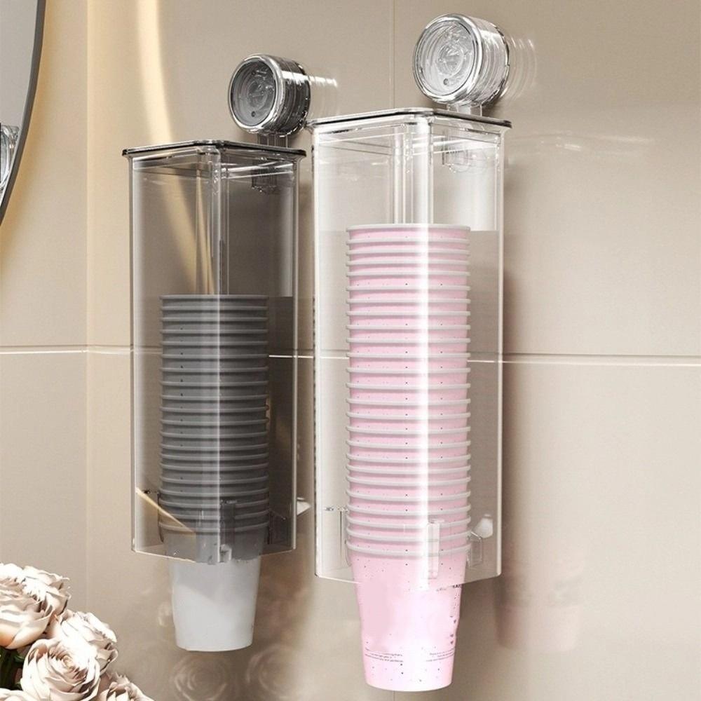 Dustproof Paper Cup Storage Rack Clear Design Cup Picker Disposable Cup Dispenser  for Kitchen