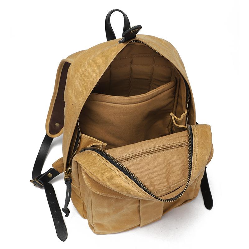 Backpack Men's and Women's Backpacks Outdoor Sports Travel Bag Waxed Canvas Waterproof Travel Computer Bag