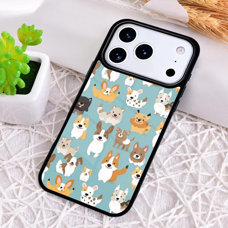 Cute Dog Puppy Collage Phone Case for iPhone 17 Air 16 15 11 12 14 13 Pro Max Shockproof Cover