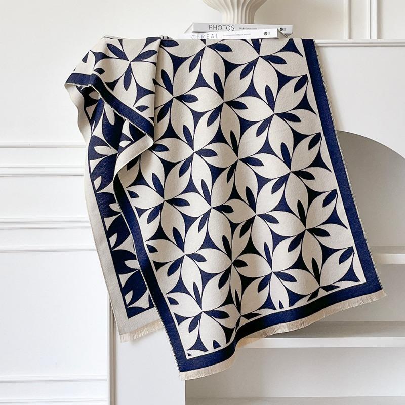 Design sense versatile accessories large shawl thickened warm scarf elegant celebrity shawl outer scarf