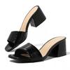 Fashion Summer Women Fashion Slippers Women White Pu Leather Plus Size 42 High Heel Sandals Luxury Heel Female Slippers Zapatos De Mujer