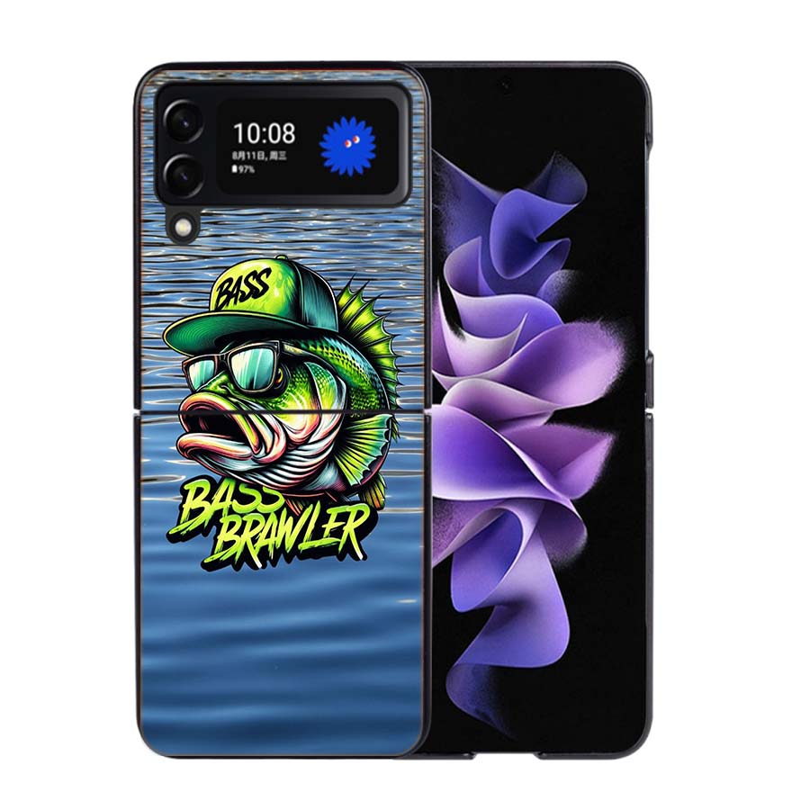 Enjoy a Day of Fishing Pleasure Phone Case For Samsung Z Flip 7 6 5G Galaxy Z Flip4 Z Flip5 Z Flip3 Coque Black Hard PC Shell Pr