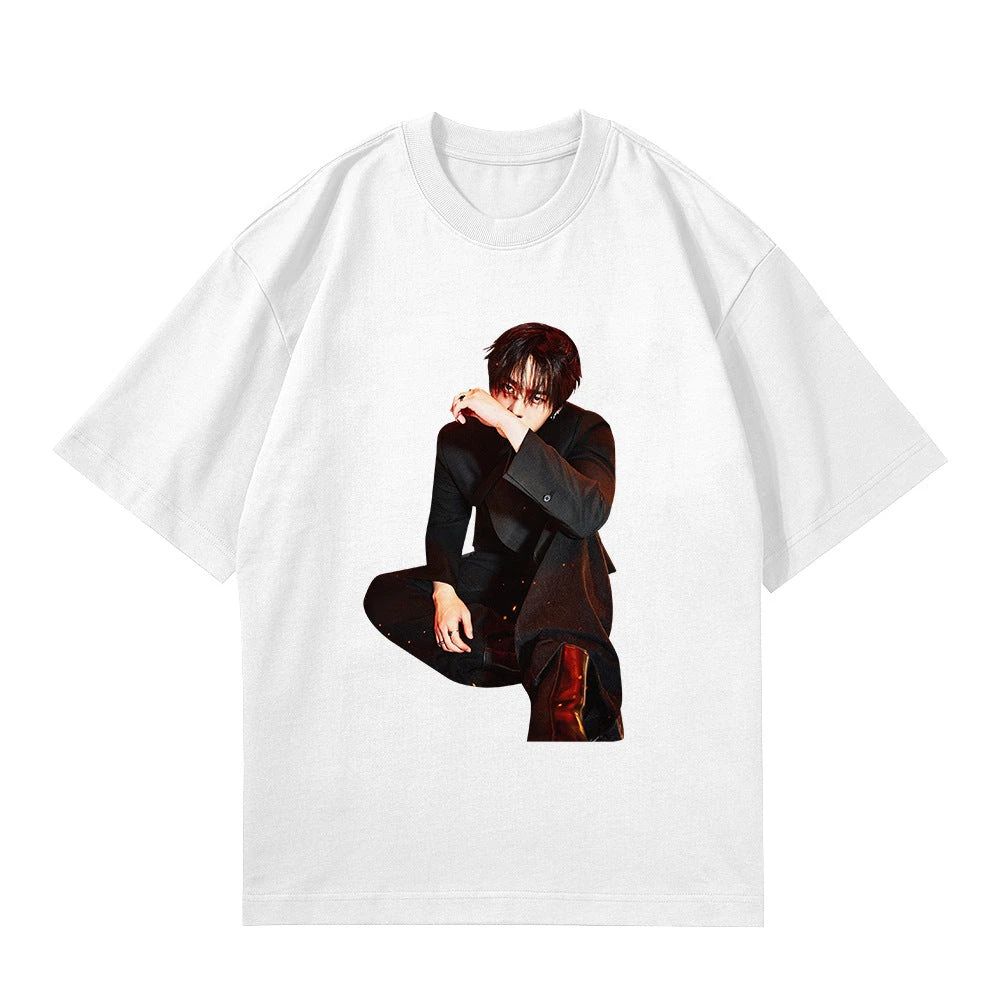 SKZ Kpop Stray Kids Welttournee Run It 2026 Grafik T-Shirt Herren Damen Y2k Oversized Streetwear T-Shirt Lässiges T-Shirt