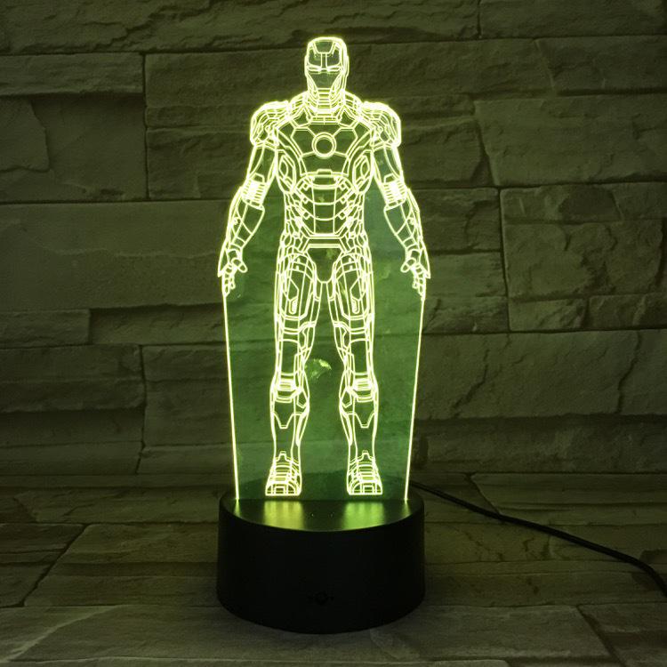 3D Avengers Iron Man & Captain America LED Night Light for Kids