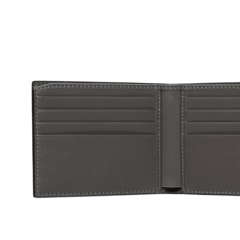 Gucci GG Emblem Double G Letter Embossed GG Printed Embossed Leather Wallet Men's Gray