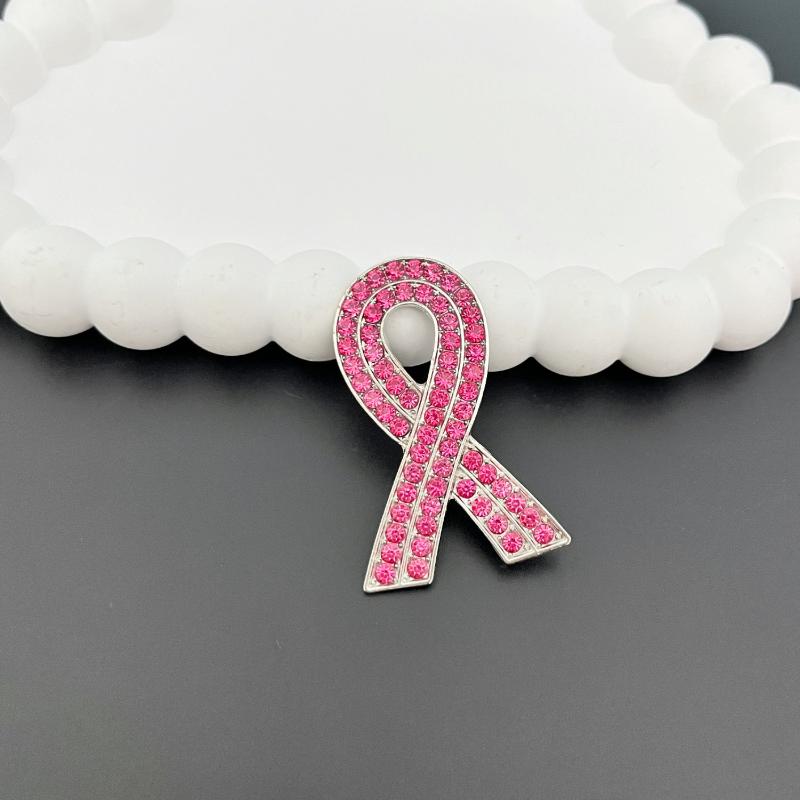 1 Stück Rosa Band Brosche Brustkrebs Aufmerksamkeits Schmuck Damen Metall Abzeichen Pins Spendenaktionen Veranstaltungen Geschenk