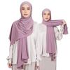 Hochwertiger Jersey Sofort-Hijab Gute Naht Dehnbarer Jersey Schal Malaysia Wickeltücher Schlicht Muslimischer Turban Stirnband Schals Lieferant