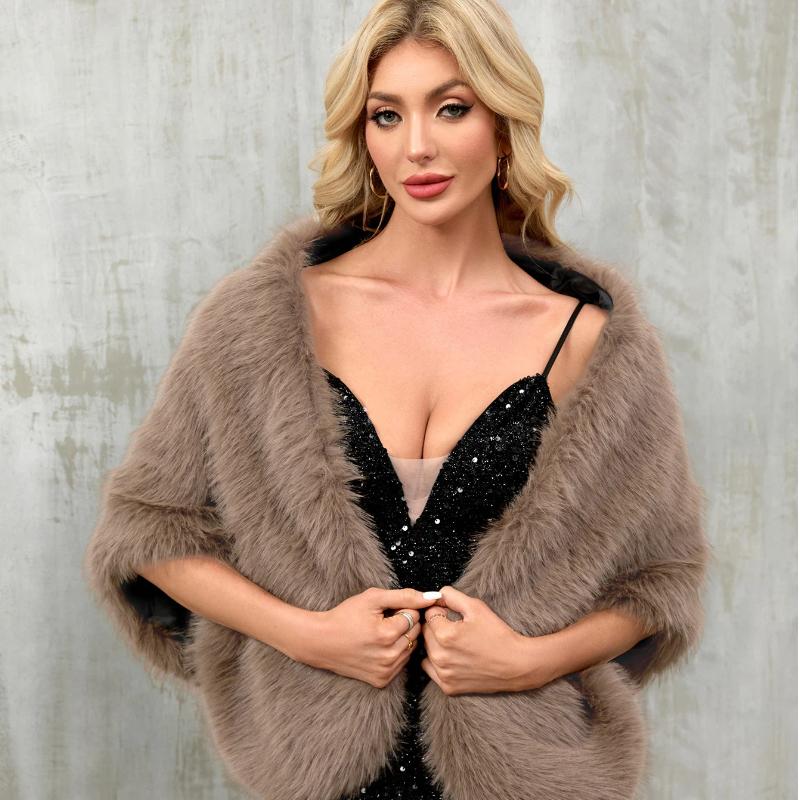 Shawl Imitation Fur Fox Fur Big Shawl For Women