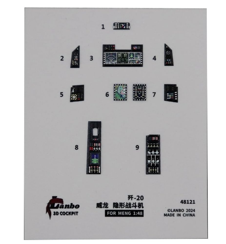

Lambo Models 1/48 J-20 Интерьер 3D Декаль (для моделей Meng) Декаль для пластиковой модели LNB48121 (Самолет)
