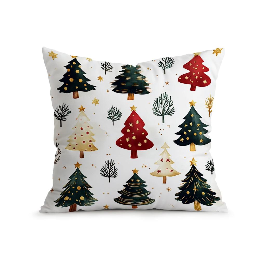 Christmas Tree Pillowcase Cushion 100% Polyester 45X45Cm Throw Pillow Cover Sofa Chair Bed Cushion Cover Pillowslip Home Decor