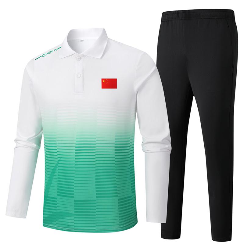 Unisex Spring/Autumn Long-Sleeve Sports Suit: Chinese Team Training Wear & Martial Arts Coach Uniform with Stand-up Collar