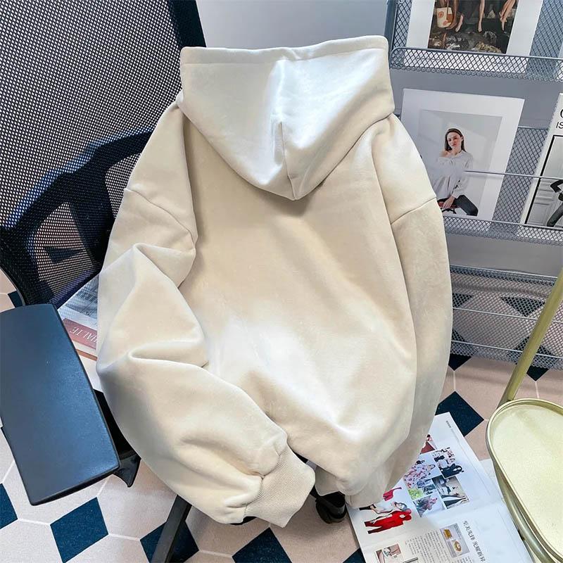 Baumwollgepolsterter Pullover für Damen, Herbst und Winter, warm, locker, Schößchen-Pullover, Oberteil, bequem, lässig, lockeres Sweatshirt