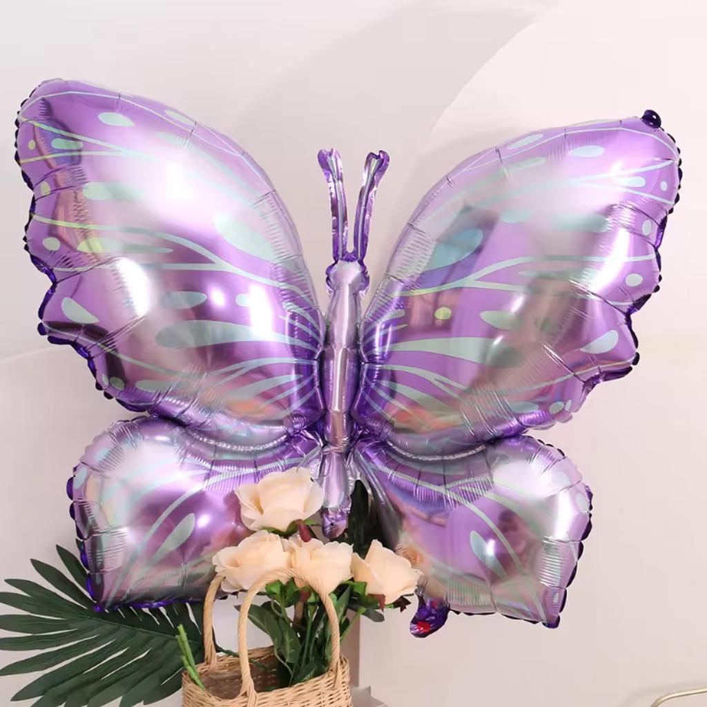 Butterfly balloons, 4 purple butterfly aluminum foil balloons, butterfly party wedding, birthday, wedding party decoration