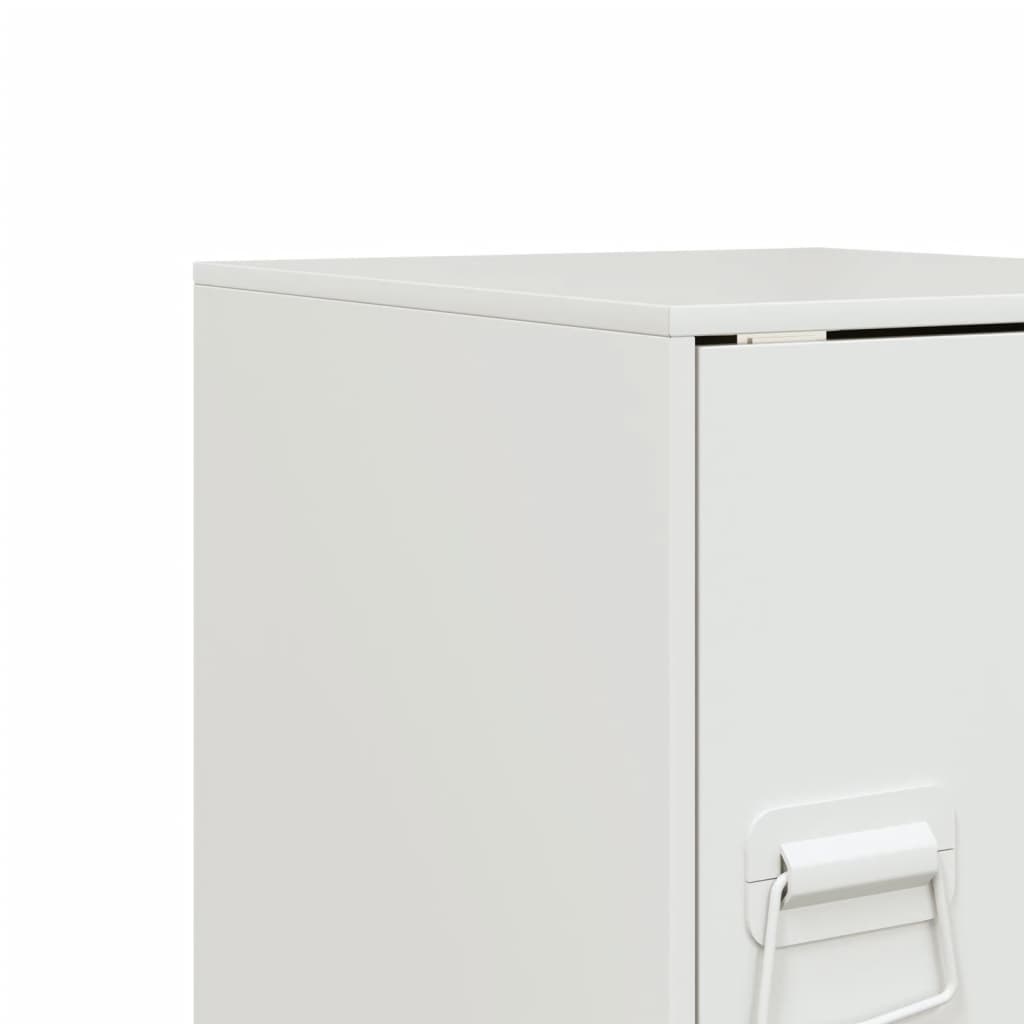 Nightstand White 34.5 x 39 x 44 cm Steel