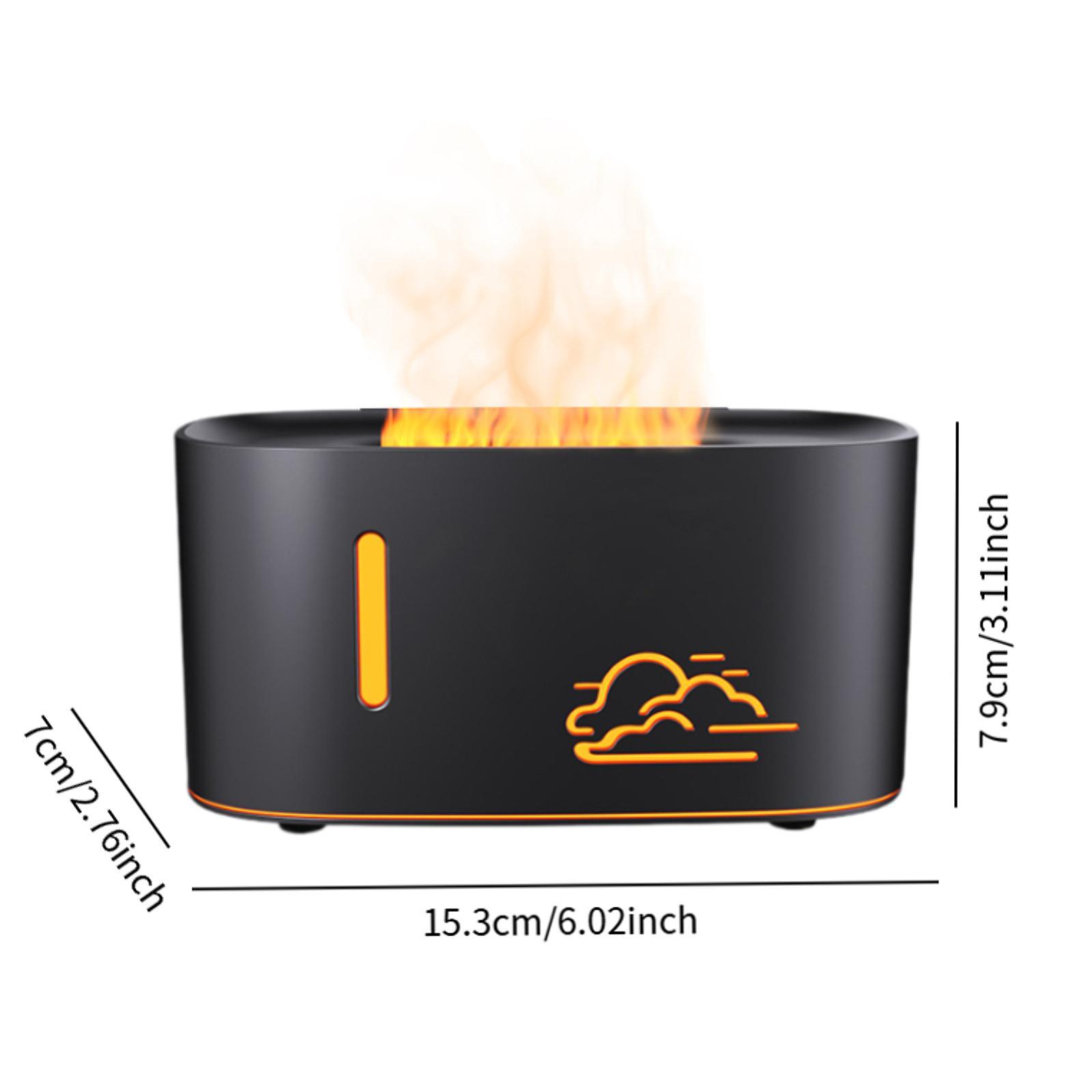 

Flame Air Humidifier 2 Mode Mute Air Humidifier Cool Mist USB Essential Oil Diffuserfor for Bedroom Yoga Home Office SPA Hotel чорний