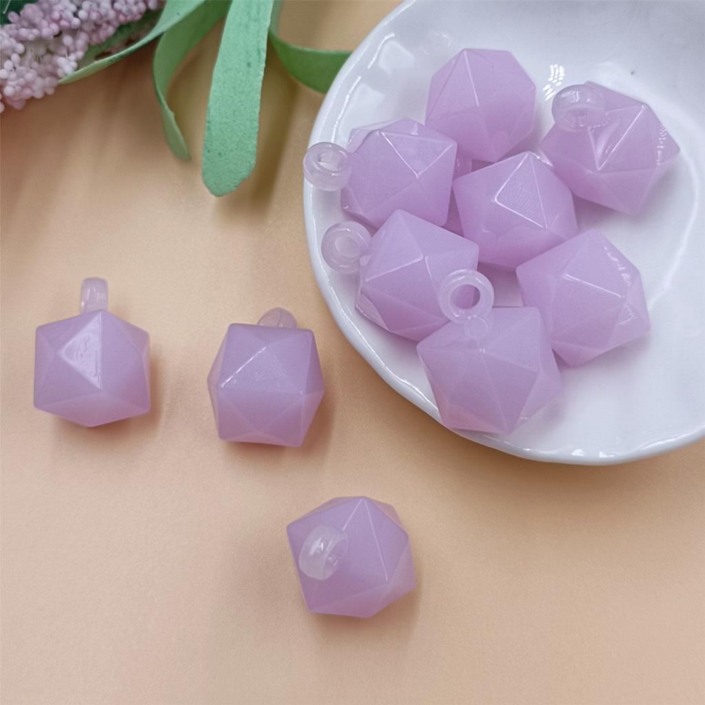 Home Party Supplies Beaded Colored Mobile PhoneChain Jewelry 10pcs 16 * 21mm Polyhedral cube Loose Bead Car Key Chain Acrylic Hanging Hole