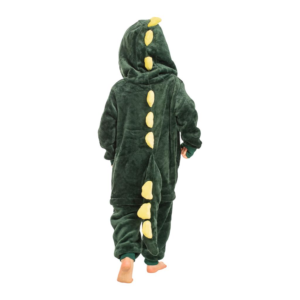 Kinderpyjama Kigurumi Onesie Kostüm Dinosaurier grün 115-125
