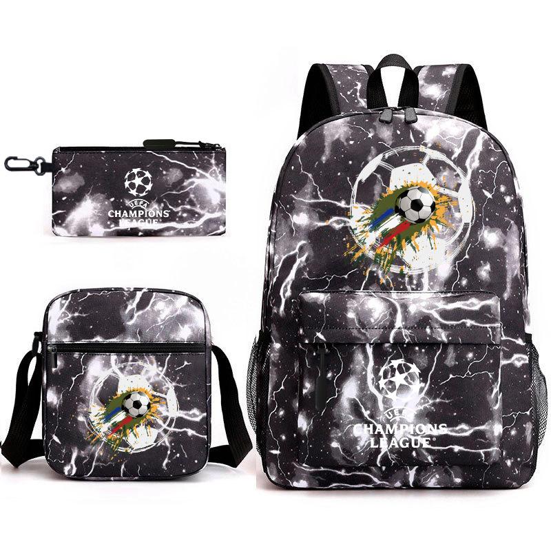 Sports Football Team Print Youth Primary and Secondary School Students C Luo Schoolbag Men and Women Leisure Travel Backpack CR7