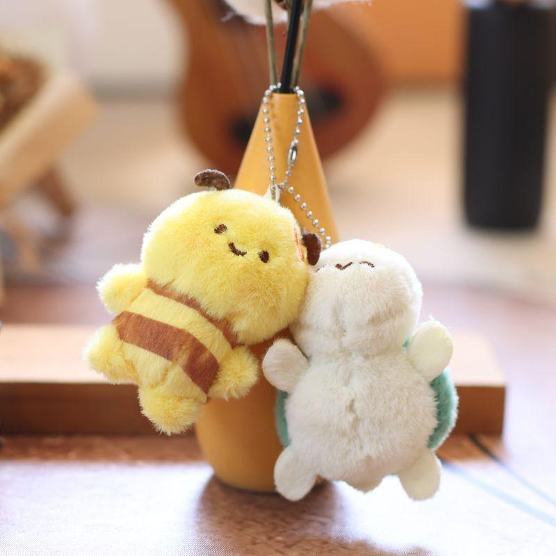 Plush Bee Turtle Pendant Bag Accessory Keychain Animal Doll Toys Decoration