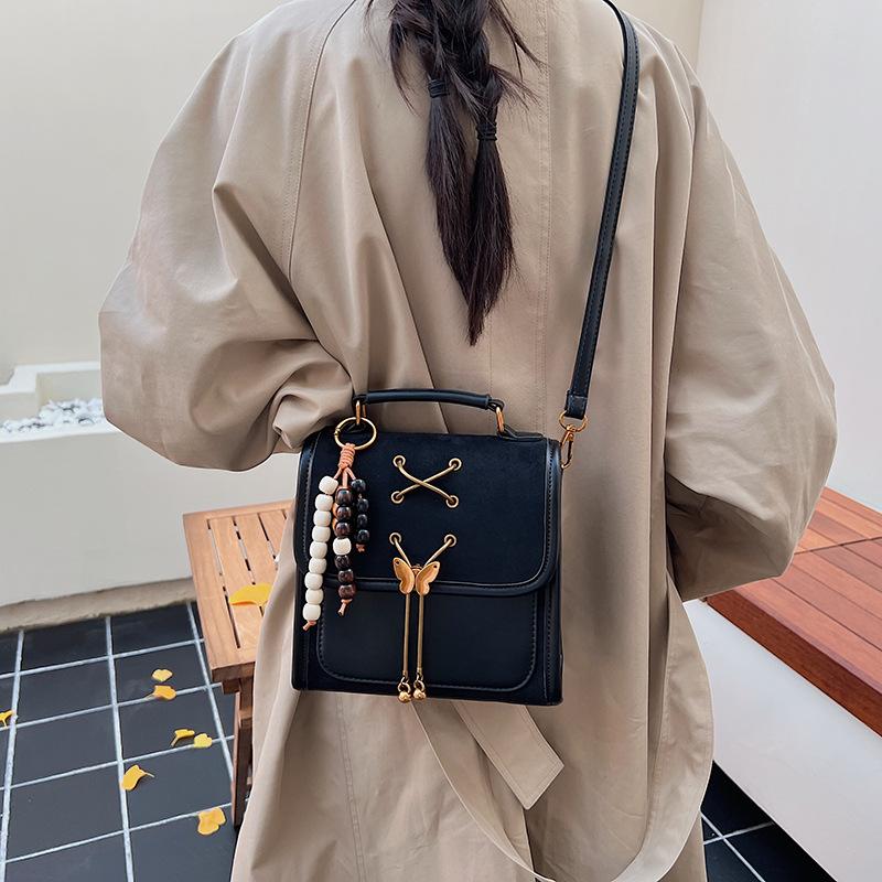 

Нишевая простая новая трендовая сумка модная милая в студенческом стиле текстурная сумка-рюкзак с бантом женская сумка чёрный