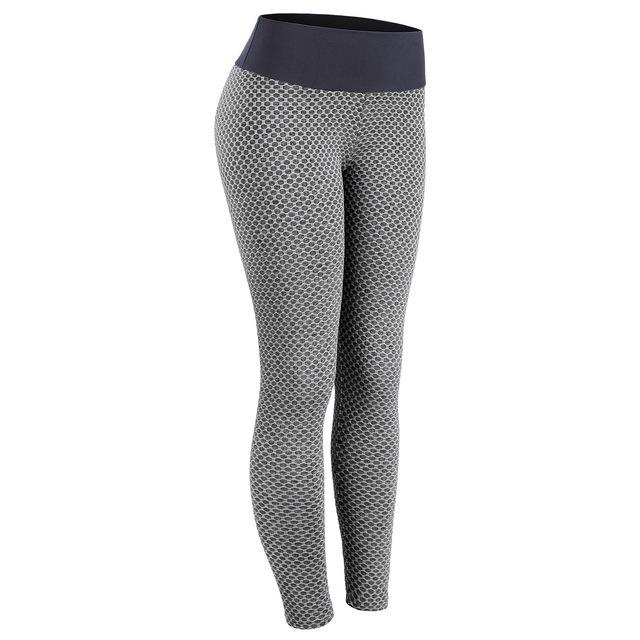 Europäische Waben Jacquard High-Waist Po-Lifting Yoga-Leggings für Damen