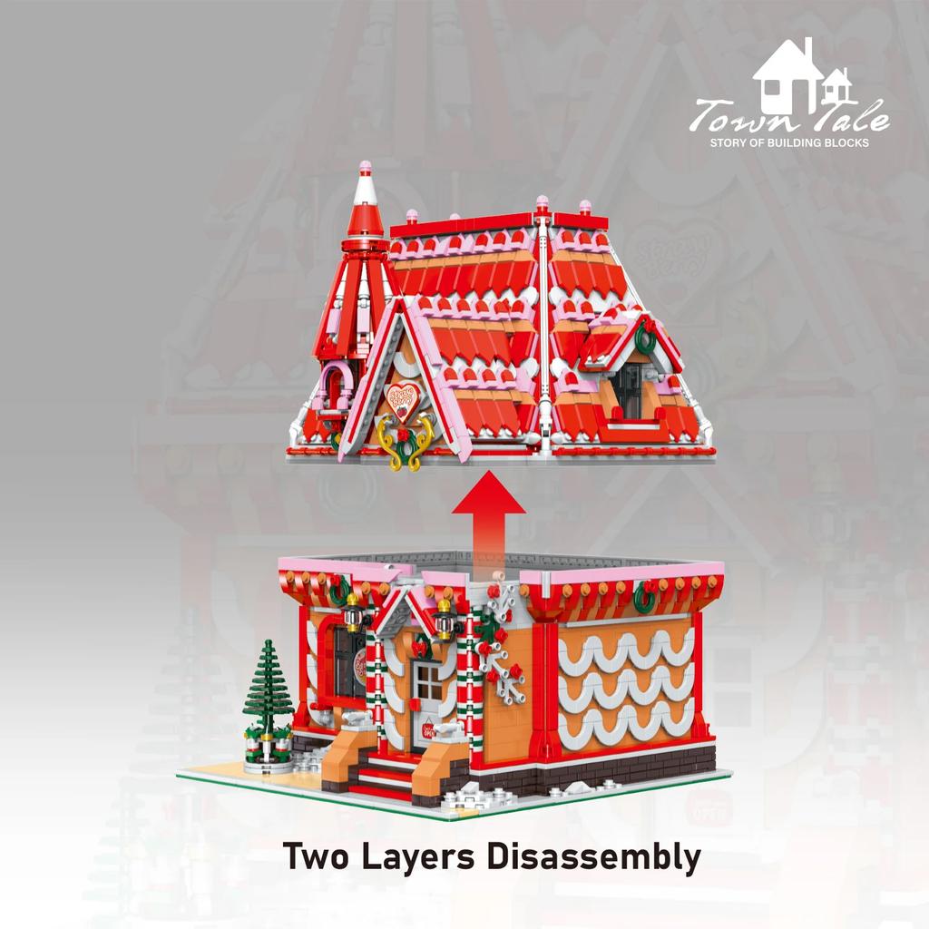 3938PCS Strawberry House Building Blocks City Street View Workshop Building Model Bricks Kids Educational DIY Toys Holiday Gift