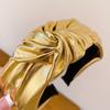Synthetic Leather Travel Headband Shiny Lady Hairband Fashion Knot Head Hoop  For Women Girls