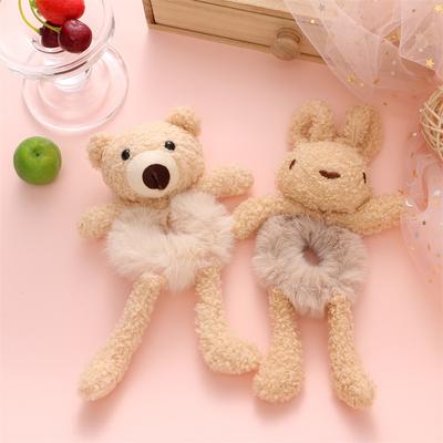 Little Bear Head Rope Girl Cute Tie Ponytail Hair Rope Plush Tie Hair Headdress Hair Ring Hair Accessories