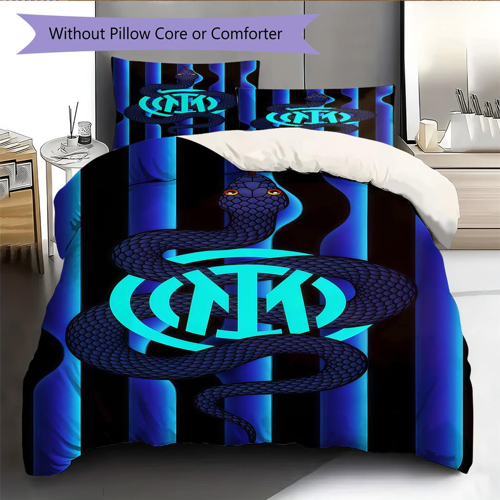 Inter logo  Pattern Bedding Quilt Set Quilt Cover Pillowcase Home Decoration Birthday Gift (1 * duvet cover + 2 * pillowcase, without core)