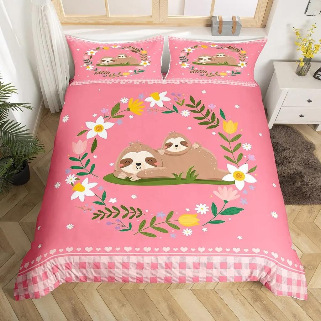Cartoon Unicorn 2/3pcs Home Bedding Set Kids Cute Duvet Cover Pillow Case Room Bedroom Decoration, Kids Adult Size Luxury Gifts