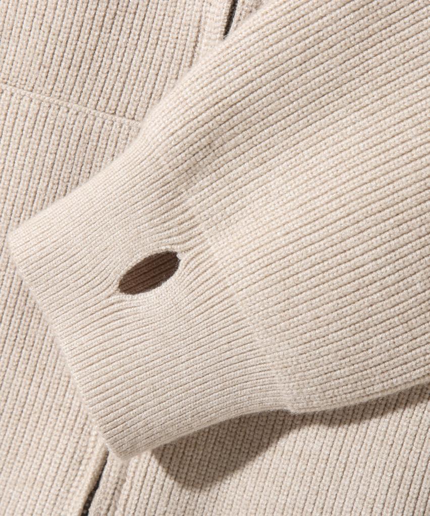Dimiteulibeullaeg 2Way Heavyweight Hacci Knit Zip-Up Hoodie_Oatmeal