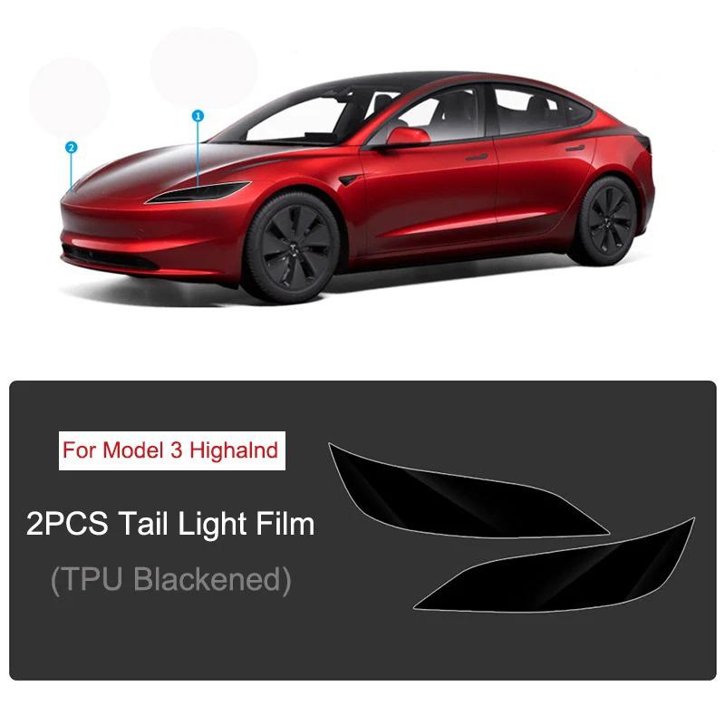 For Tesla Model 3 Highland Headlight Taillight Protective Film for Model 3+ Headlamp TPU Blackened Color Changing Films Full Fit