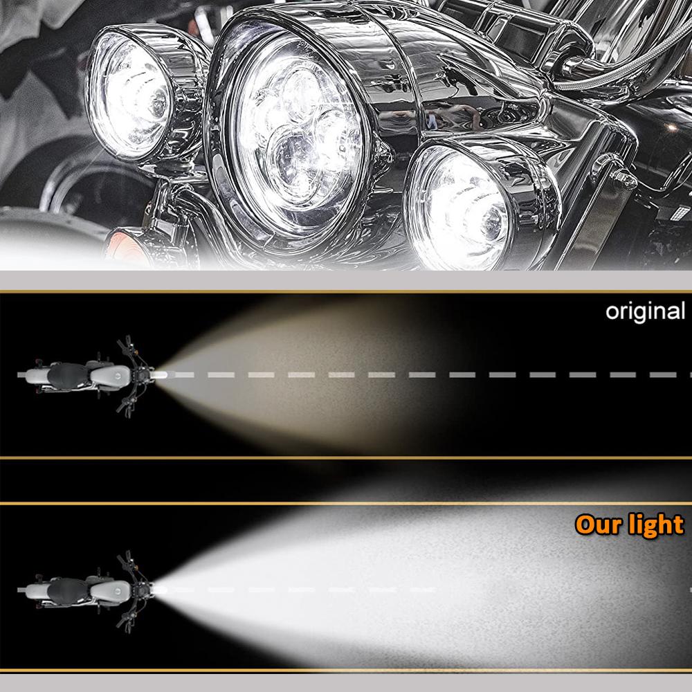 Universal 7inch Led Headlight + 4.5" Fog Passing Lights For Harley Touring Electra Glide Road King Street Glide Motorcycle