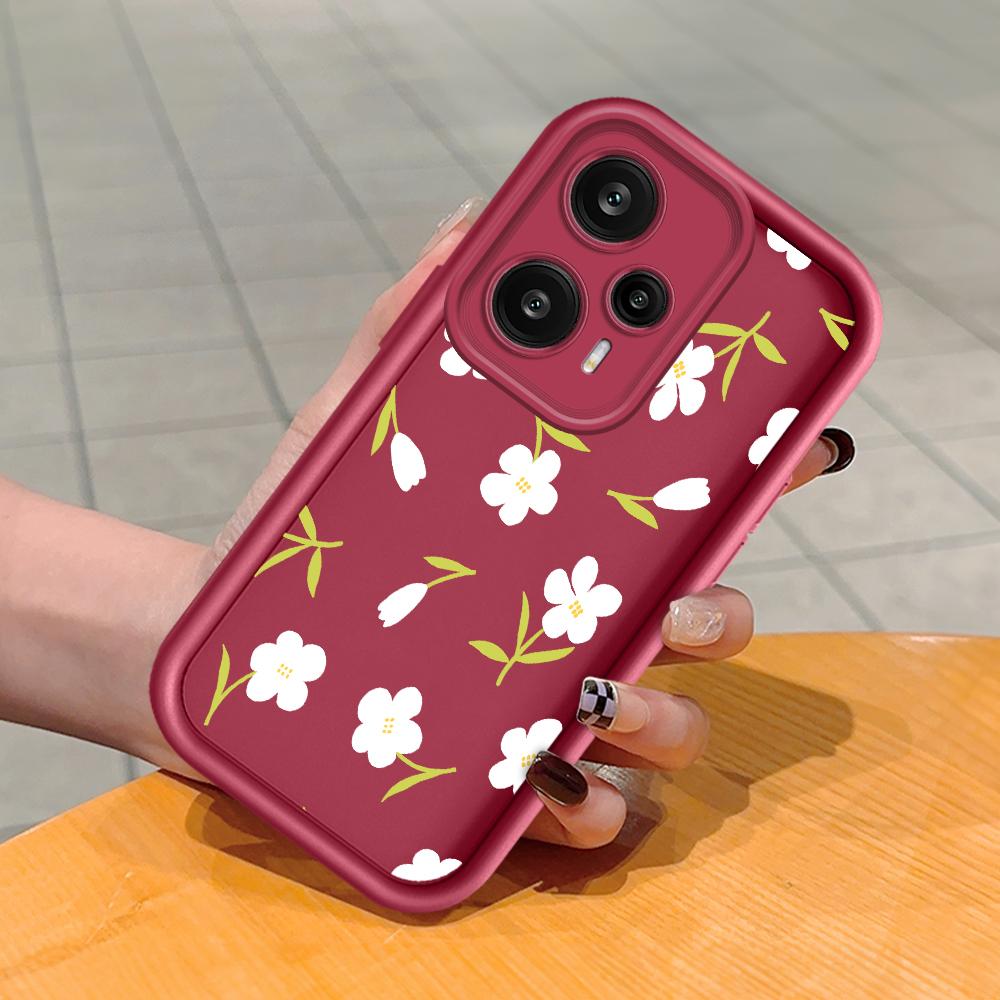 Soft Silicone Square Ladder Printing Pattern Phone Casing Full Cover Camera Shockproof Protection Rubber Case for Xiaomi Redmi