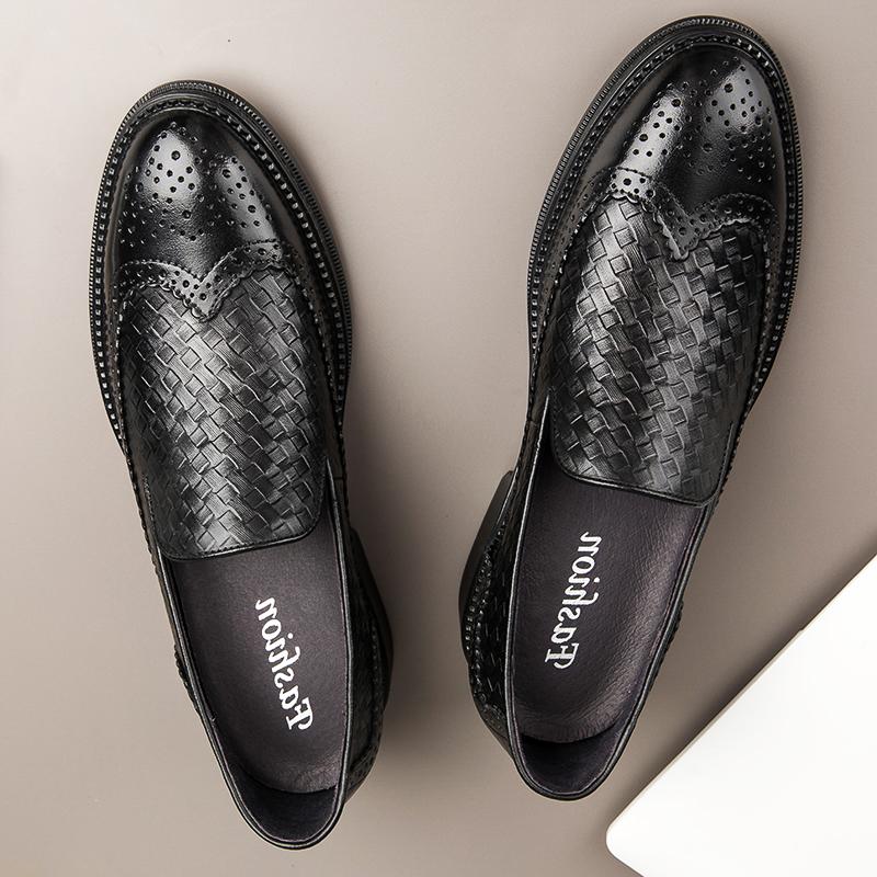 Luxury Brand Men Loafers Men Brogue British Oxford Dress Shoe Male Gentleman Genuine Leather Footwear Business Casual Shoes Men