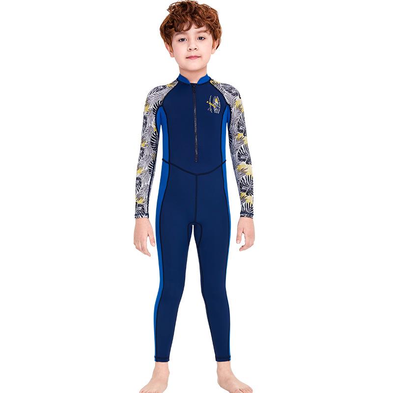 Popular Boys' Long-Sleeve Quick-Dry Sun Protection Swimsuit for Snorkeling