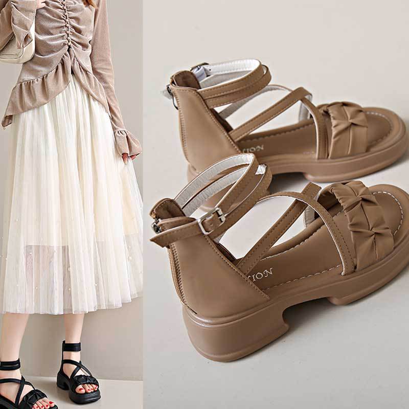 Sandalen Damen Sommerschuhe neu vielseitig weichsohlig Mode Damen flachsohlig Studenten mit Rock Schuhe